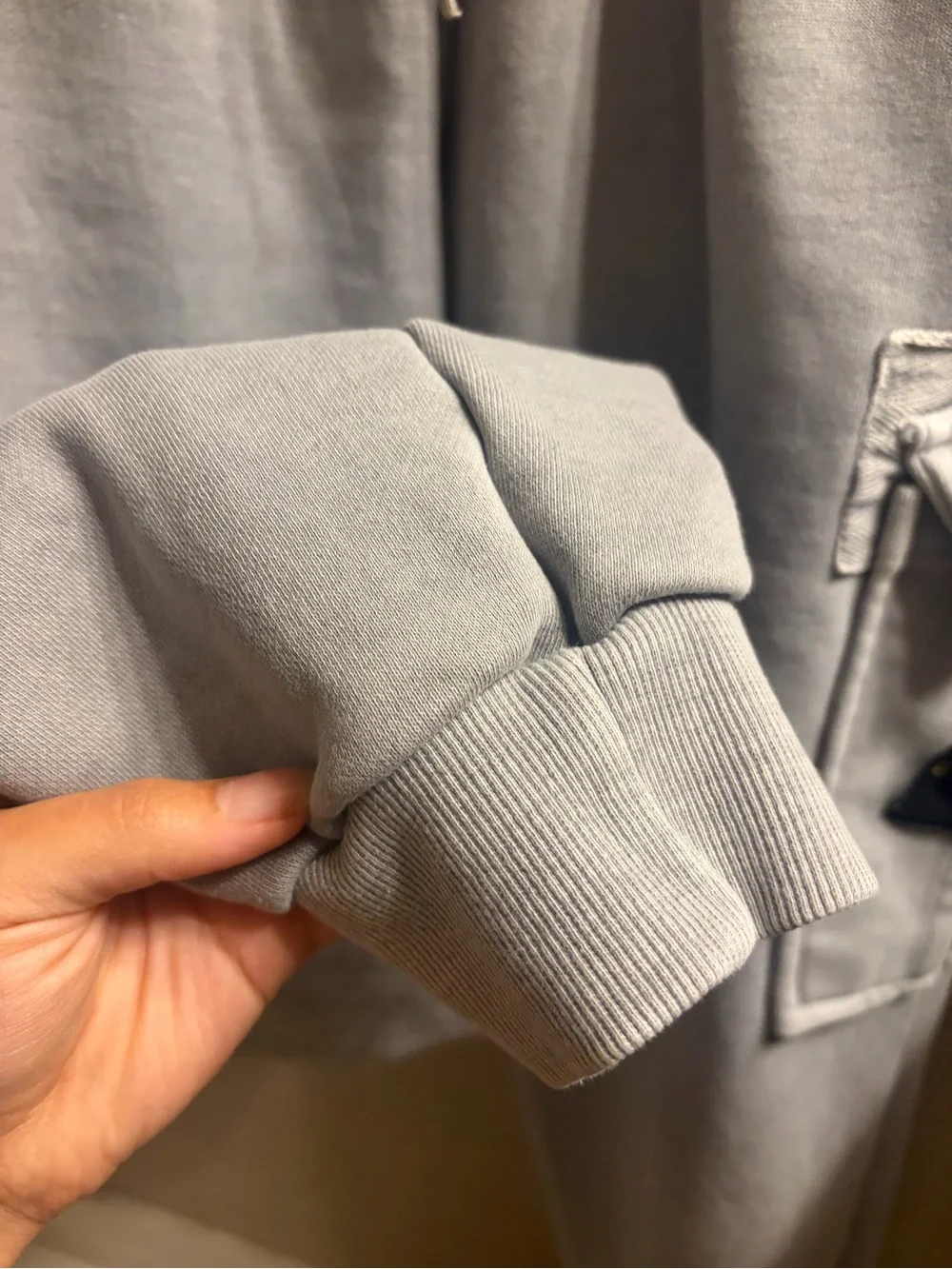 Stone Island Pale Gray Cargo Sweatpants with Patch